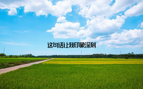 这句话让我印象深刻