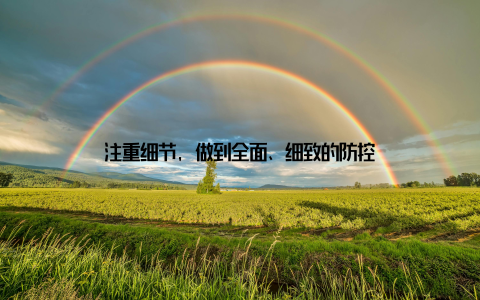 注重细节, 做到全面、细致的防控