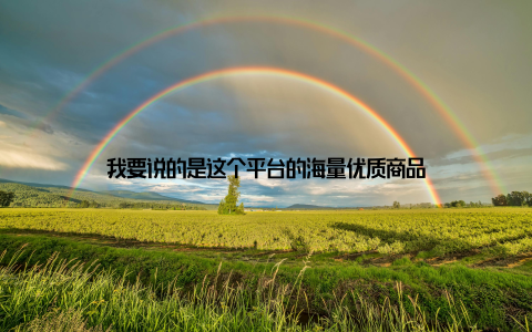 我要说的是这个平台的海量优质商品
