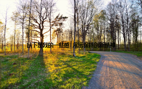 以下是我的一些感 永远保持创新精神