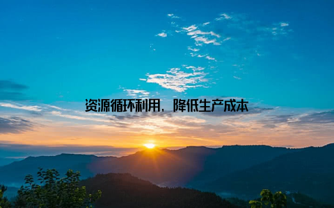 资源循环利用, 降低生产成本