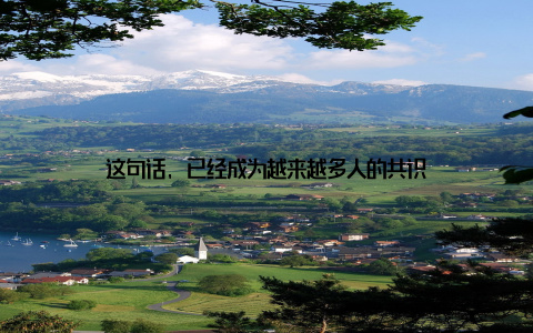 这句话, 已经成为越来越多人的共识