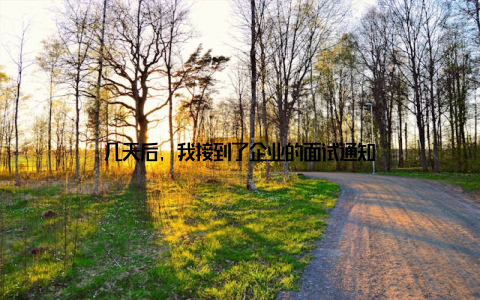 几天后, 我接到了企业的面试通知