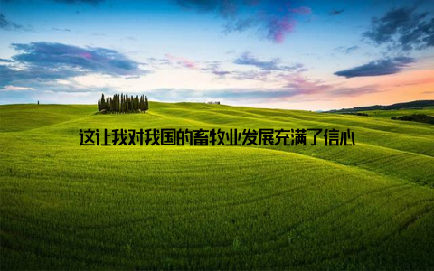 这让我对我国的畜牧业发展充满了信心