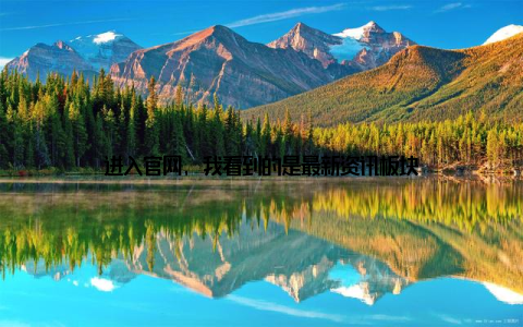 进入官网, 我看到的是最新资讯板块