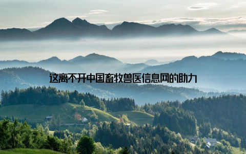 这离不开中国畜牧兽医信息网的助力