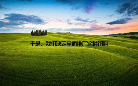 于是, 我们决定全面推广这种饲料