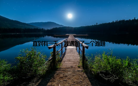 直到有一天, 我遇到了一个难题