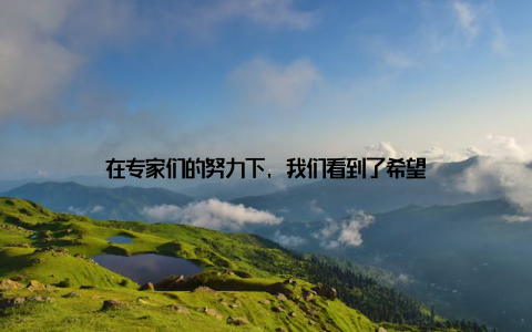 在专家们的努力下, 我们看到了希望