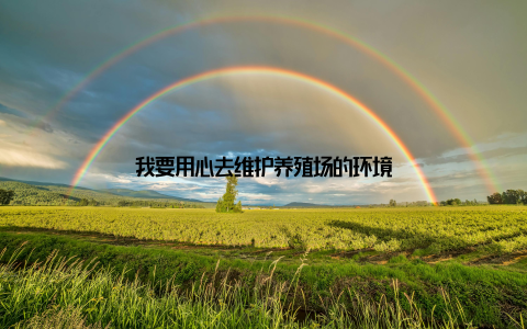 我要用心去维护养殖场的环境