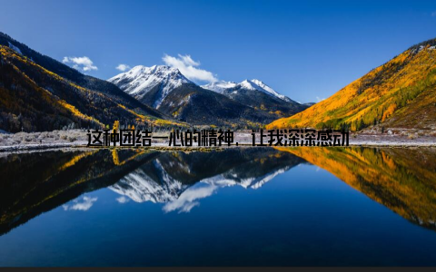 这种团结一心的精神, 让我深深感动