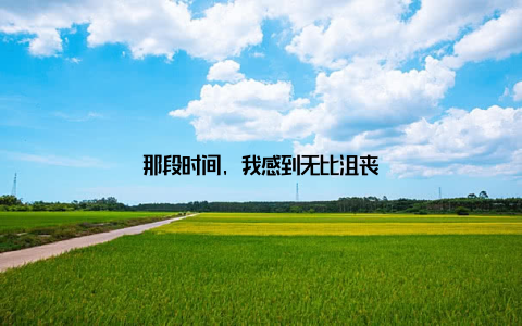 那段时间, 我感到无比沮丧