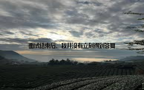 面试结束后, 我并没有立刻得到答复