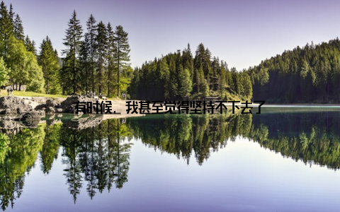 有时候, 我甚至觉得坚持不下去了