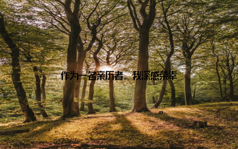 作为一名亲历者, 我深感荣幸